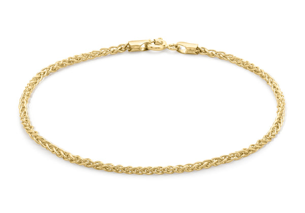 9ct Yellow Gold 050 Spiga Chain Bracelet 19m/7.5"9