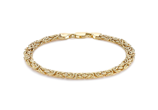 9ct Yellow Gold 6mm Byzantine Chain Bracelet 19m/7.5"9