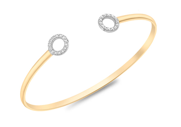 9ct Rose Gold White Zirconia  Torque Bangle