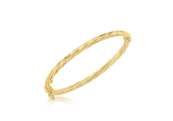 9ct Yellow Gold Twist Oval Baby Bangle