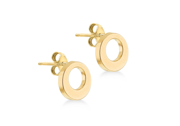 9ct Yellow Gold Round Stud Earrings