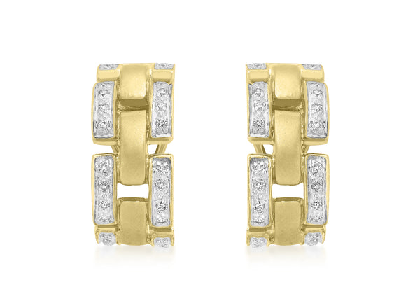 9ct Yellow Gold 0.24t Diamond Link Earrings