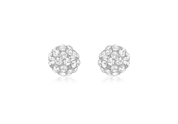 9ct Yellow Gold Crystal 5mm Ball Stud Earrings