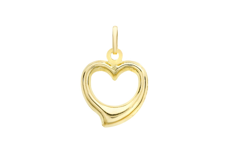 9ct Yellow Gold 12mm x 14mm Heart Pendant