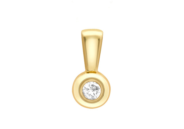 9ct Yellow Gold 0.10ct Diamond DoughnCut Pendant