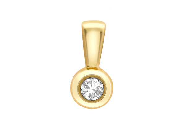 9ct Yellow Gold 0.20t Diamond DoughnCut Pendant