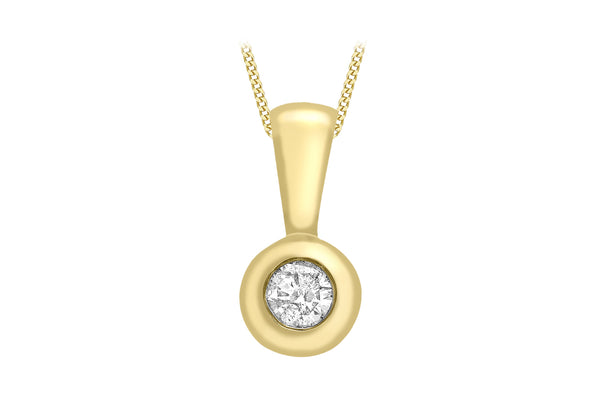 9ct Yellow Gold 0.25t Diamond DoughnCut Pendant