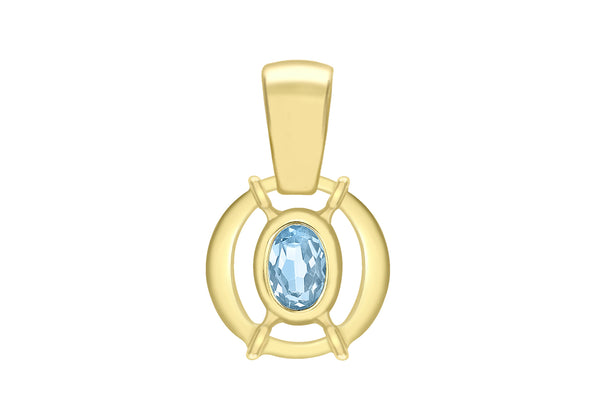 9ct Yellow Gold Blue Topaz Pendant