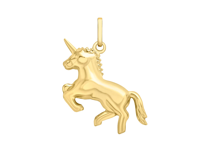 9ct Yellow Gold Unicorn Pendant