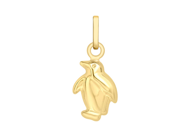 9ct Yellow Gold 7mm x 15mm Penguin Pendant