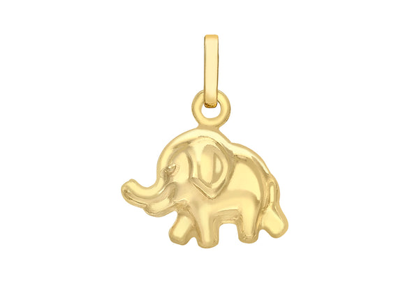 9ct Yellow Gold 12mm x 15mm Elephant Pendant