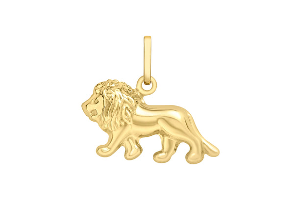 9ct Yellow Gold 19mm x 18mm Lion Pendant