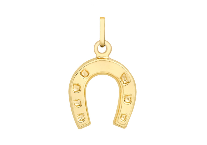 9ct Yellow Gold Horseshoe Pendant