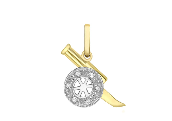 9ct Yellow Gold 0.02t Diamond annon Pendant