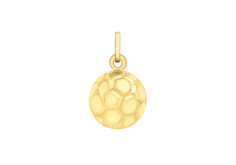 9ct Yellow Gold 10mm Football Pendant