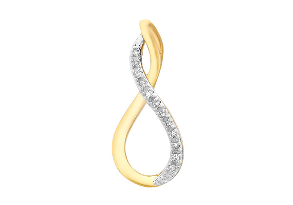 9ct Yellow Gold 0.03t Diamond 'Figure 8' Pendant