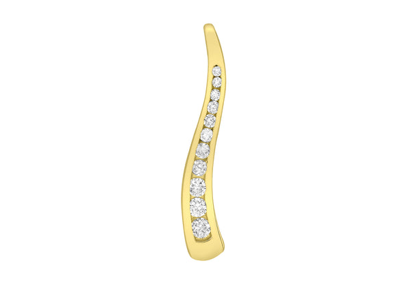 9ct Yellow Gold 0.25t Diamond Drop Slider Pendant