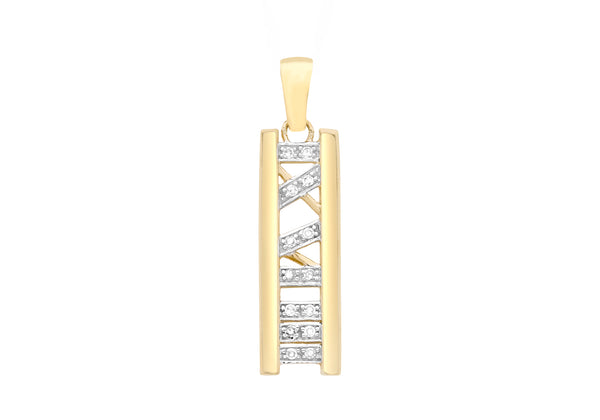 9ct Yellow Gold 0.10ct Diamond Roman Numerals Pendant