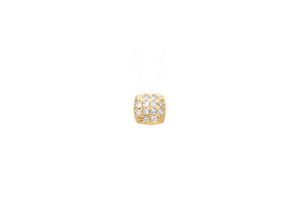 9ct Yellow Gold 0.05t Pave Set Diamond 5mm x 5mm Square Slider Pendant