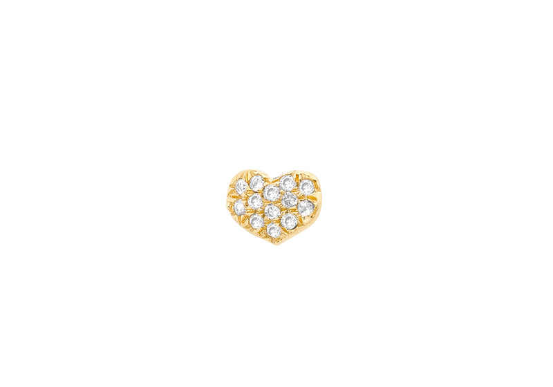 9ct Yellow Gold 0.05t Pave Set Diamond 6mm x 4mm Heart Slider Pendant