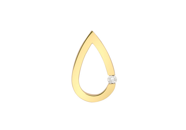 9ct Yellow Gold 0.03t Diamond Set Teardrop Slider Pendant