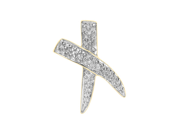 9ct Yellow Gold 0.01t Diamond Kiss Pendant