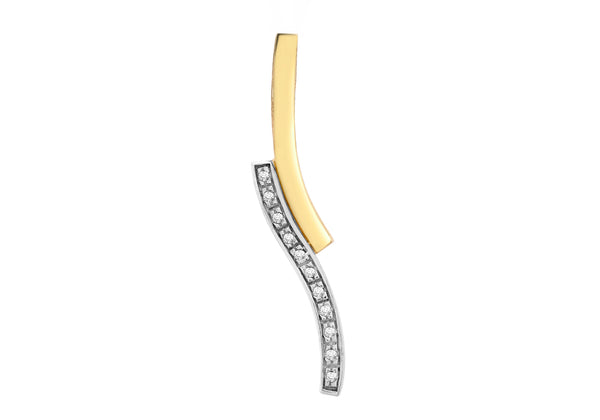 9ct Yellow Gold 0.06t Diamond Twist Drop Pendant