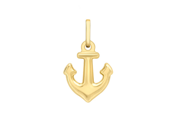 9ct Yellow Gold Anchor Pendant