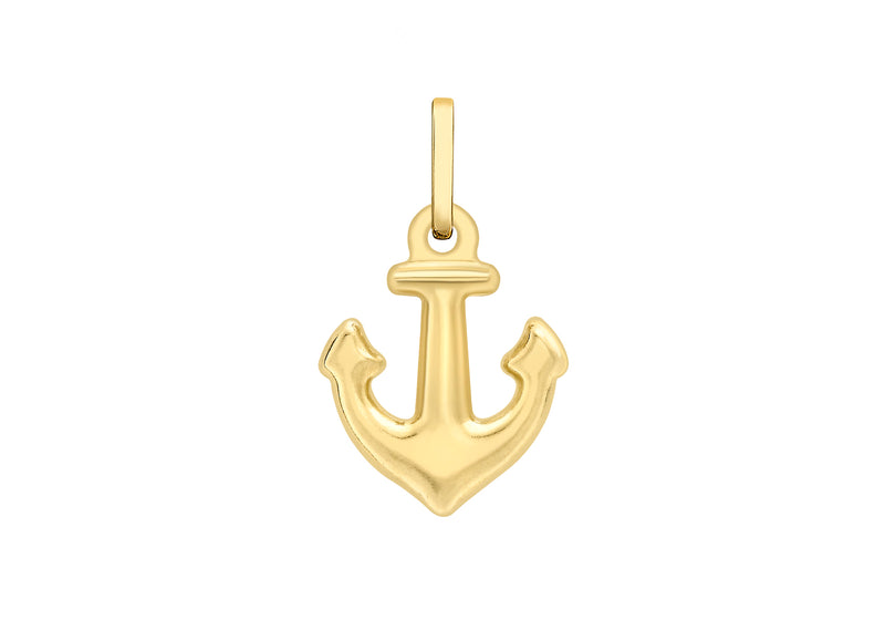 9ct Yellow Gold Anchor Pendant