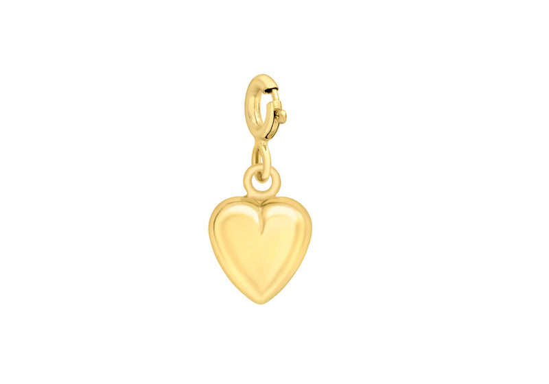 9ct Yellow Gold Heart Bolt-Ring Charm