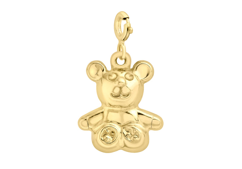 9ct Yellow Gold Teddy Bear Bolt Ring Charm