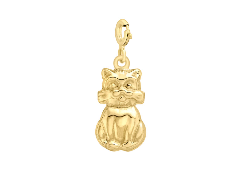 9ct Yellow Gold Cat Bolt Ring Charm