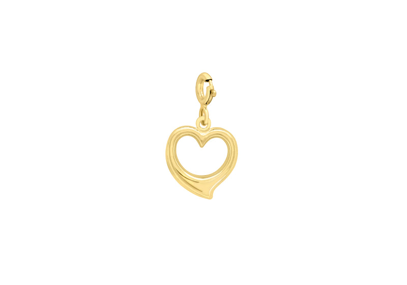 9ct Yellow Gold Open-Heart Bolt Ring Charm