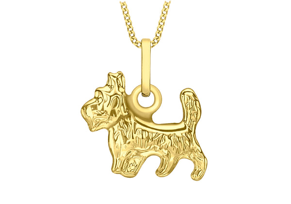 9ct Yellow Gold 10.5mm x 12.5mm Yorkshire Terrier Pendant