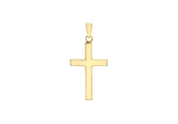 9ct Yellow Gold 15mm x 25mm Cross Pendant