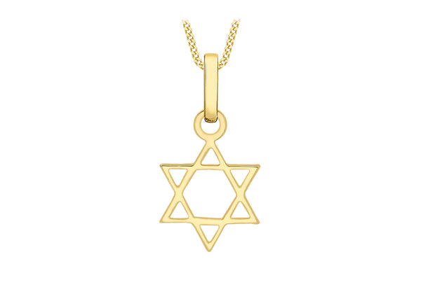 9ct Yellow Gold 9mm x 17mm 'Star of David' Pendant