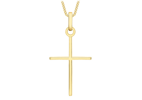 9ct Yellow Gold 15mm x 30mm Fancy  Cross Pendant