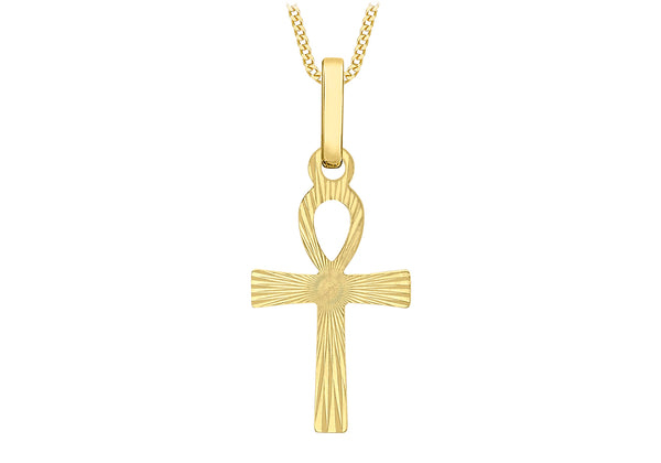 9ct Yellow Gold 10mm x 22mm Ankh Cross Pendant