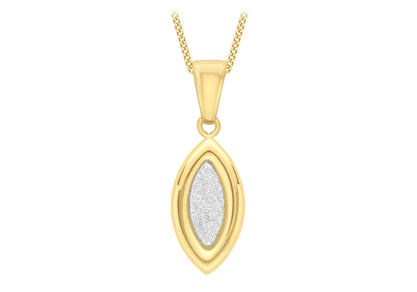 9ct Yellow Gold 8mm x 23mm Ellipse Stardust Pendant