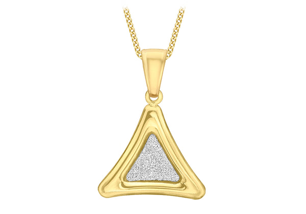 9ct Yellow Gold 15.2mm x 22mm Triangle Stardust Pendant