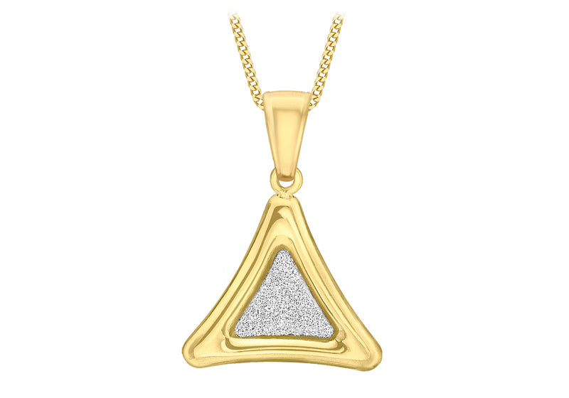 9ct Yellow Gold 15.2mm x 22mm Triangle Stardust Pendant