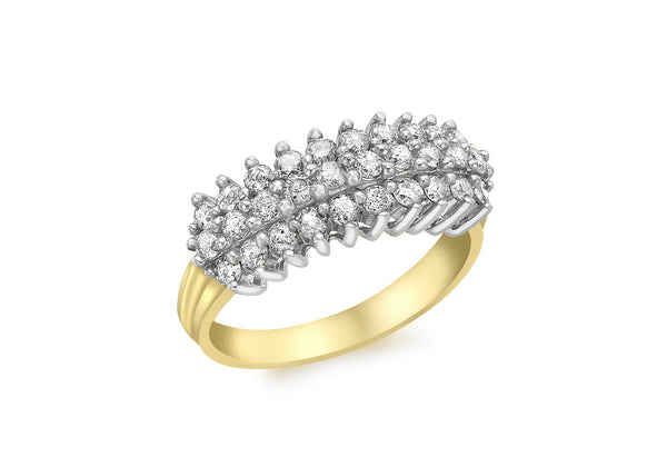 9ct Yellow Gold 0.50ct Diamond Cathedral Ring