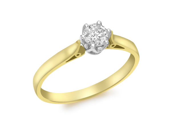 9ct Yellow Gold 0.50ct Diamond Solitaire Ring