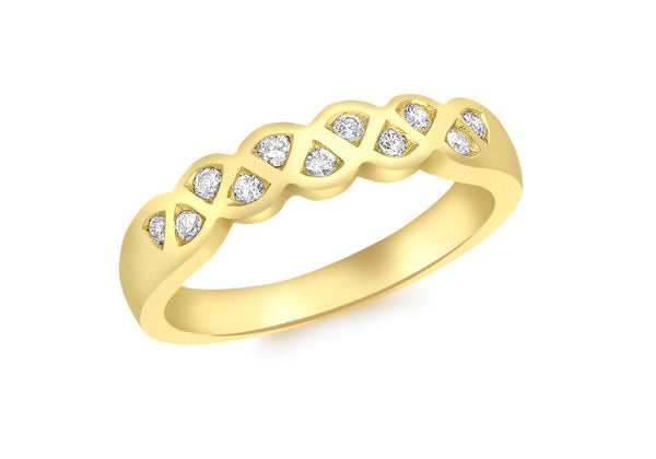 9ct Yellow Gold 0.15t Diamond Ring