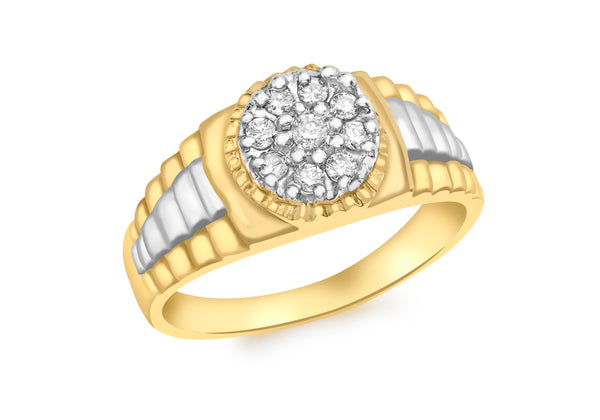 9ct Yellow Gold 0.21t Diamond Ring