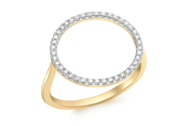 9ct Yellow Gold 0.20t Diamond Circle Ring