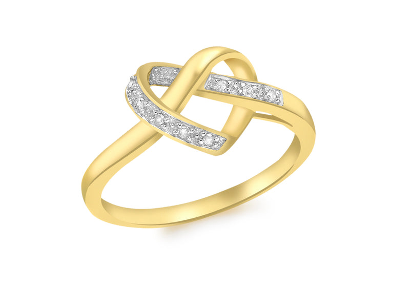 Gold heart best sale knot ring