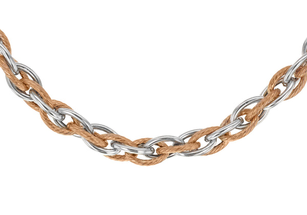 Interloking Rope Chain 2 Tone 9ct Gold