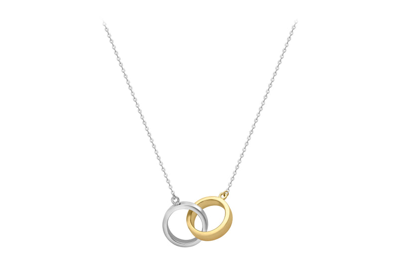 9ct 2-Colour Gold Intertwined Rings Necklet 46m/18"9