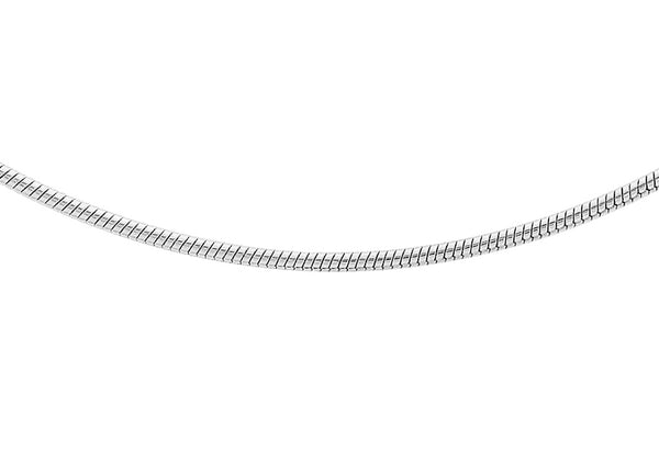 9ct White Gold 50 Round Snake Chain 41m/16"9